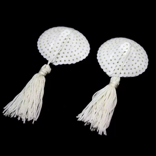 White Sequin Tassel Pasties – Single Use