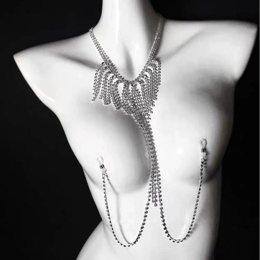 Rhinestone Tassel Body Chain – Festival Glam Edition