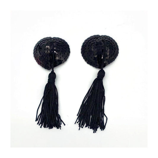 Black Sequin Tassel Pasties – Single Use
