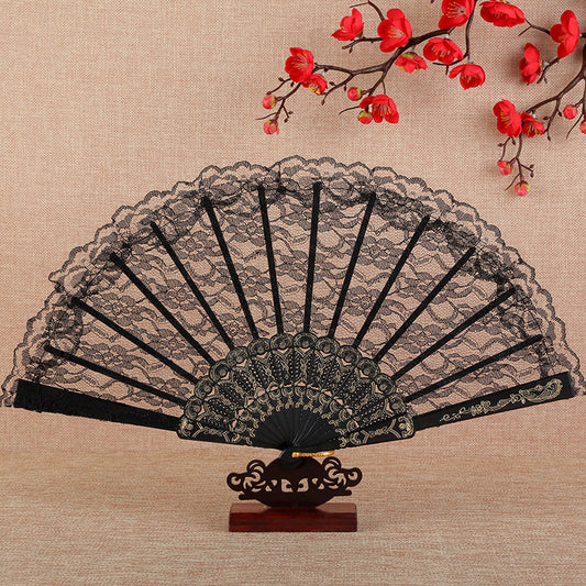 Vintage Lace Folding Fan – Gothic Elegance Edition