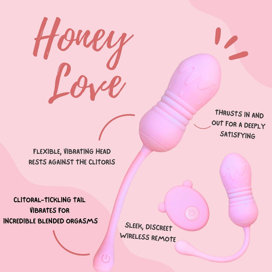 "Honey Love" Thrusting & Vibrating Egg with Remote