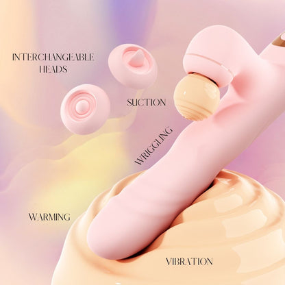 6D Rabbit Vibrator with Wriggling & Suction – Serpent's Kiss