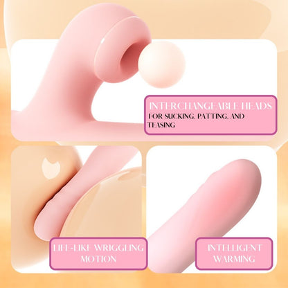 6D Rabbit Vibrator with Wriggling & Suction – Serpent's Kiss