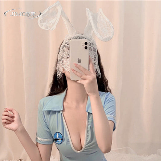 Lace Bunny Veil Headband